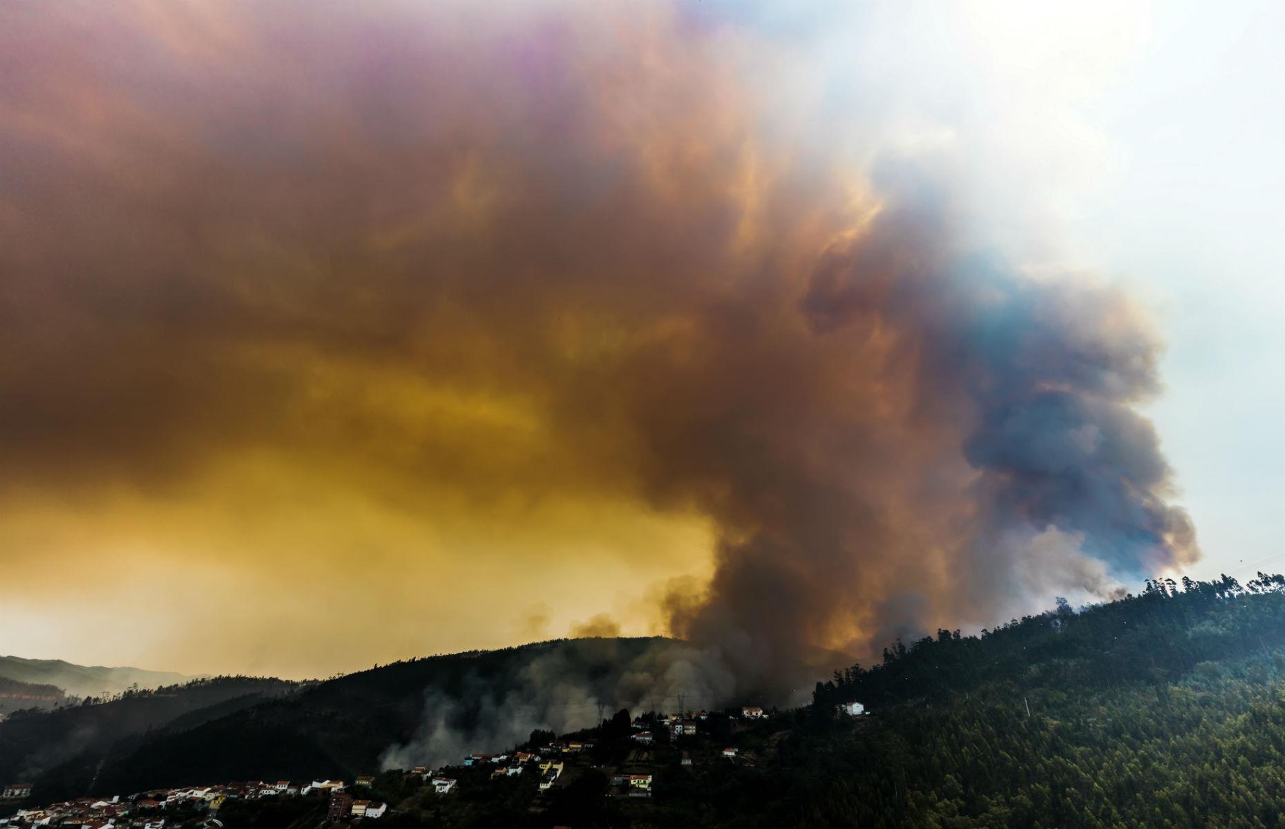 Forest fires in Coimbra, Portugal